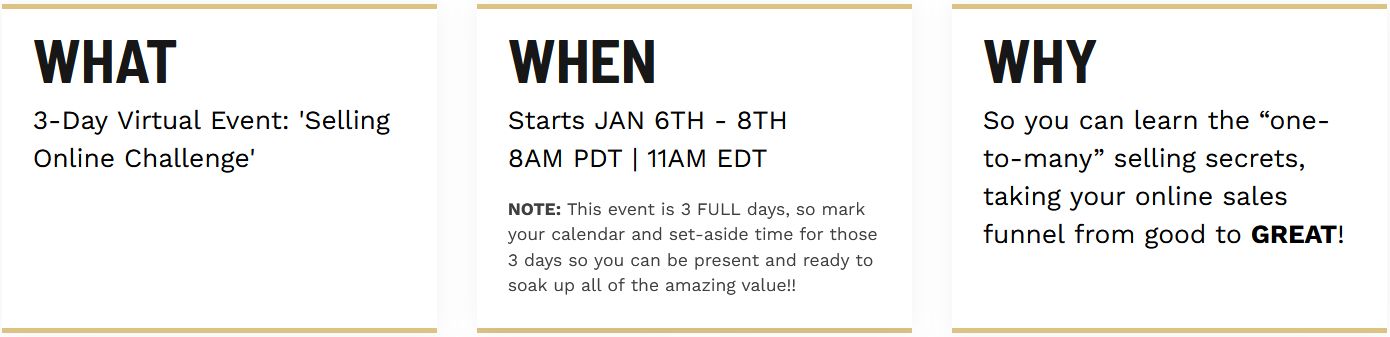 selling online challenge 6 Jan 2026