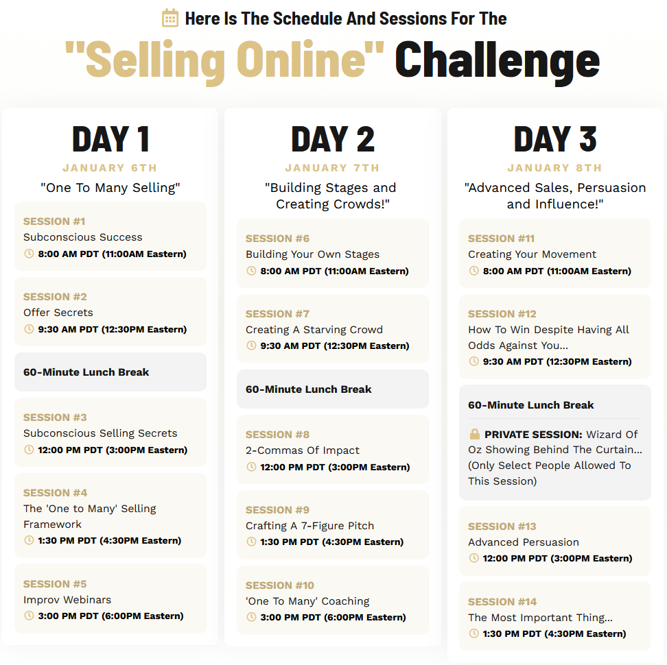 selling online challenge Jan 2026